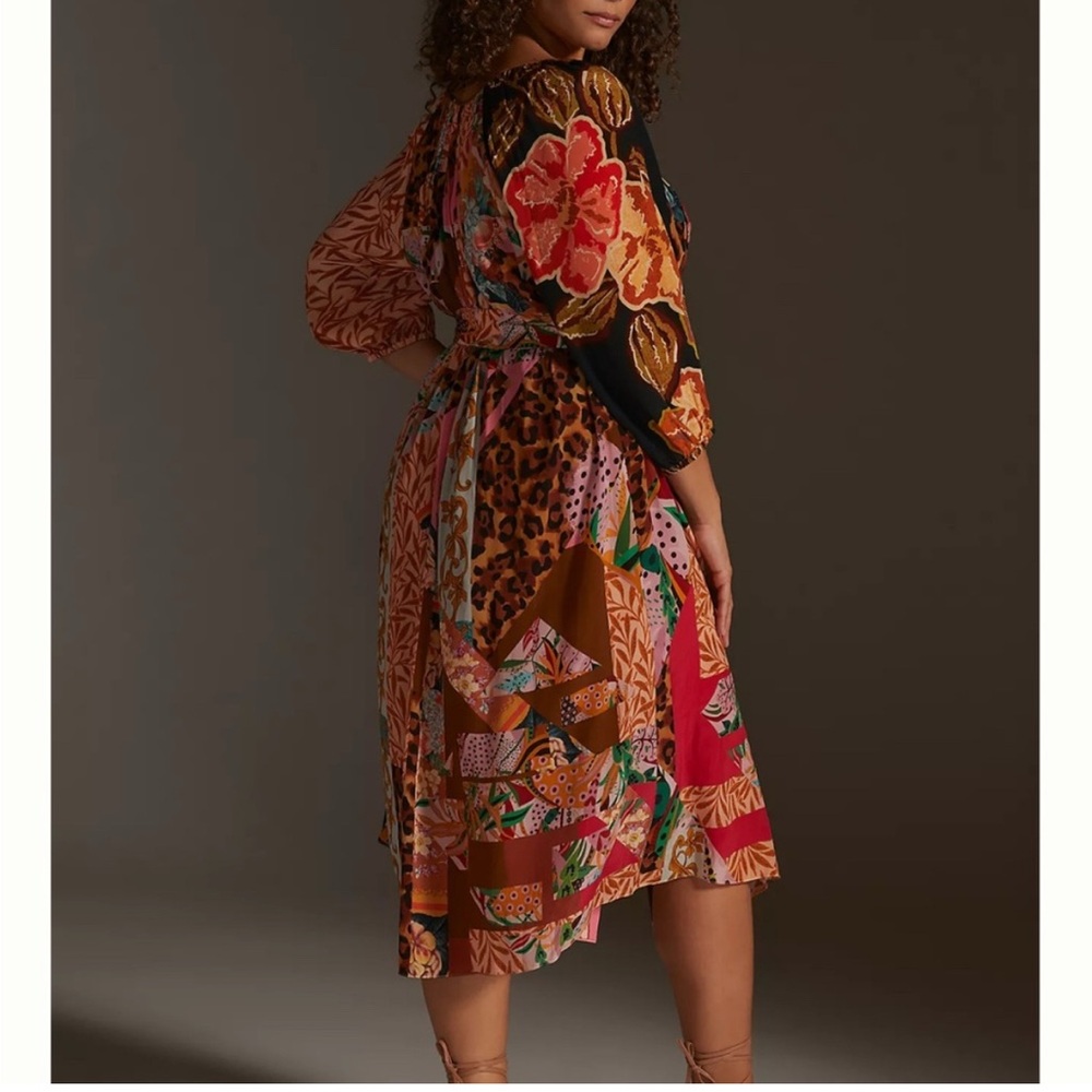Anthropologie Geisha Designs Collage Boho Patterned Midi Dress - Picture 2 of 14